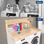 TROPOW 2-Tier Laundry Countertop (54x27.55x19.68), Washer/Dryer Cover with 2.75 Edge Rails&Anti-Slip Pads for Laundry Room Storage