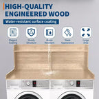 TROPOW 2-Tier Laundry Countertop (54x27.55x19.68), Washer/Dryer Cover with 2.75 Edge Rails&Anti-Slip Pads for Laundry Room Storage