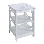 HomeStock 23.75 in.H White Color Rectangle Wood Table Top End Table 1 -piece