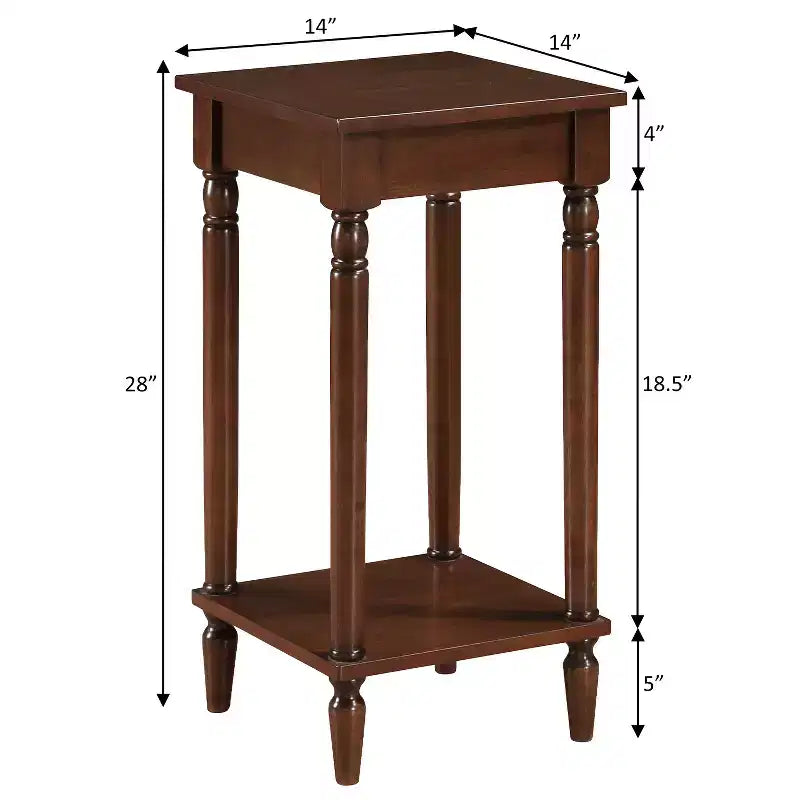HomeStock 28 in.H Brown Color Rectangle Wood Table Top End Table 1 -piece