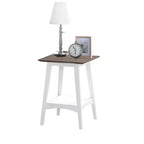 HomeStock 24 in.H White Color Rectangle Wood Table Top End Table 1 -piece