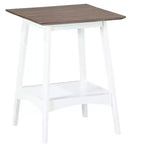 HomeStock 24 in.H White Color Rectangle Wood Table Top End Table 1 -piece