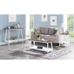 HomeStock 24 in.H White Color Rectangle Wood Table Top End Table 1 -piece