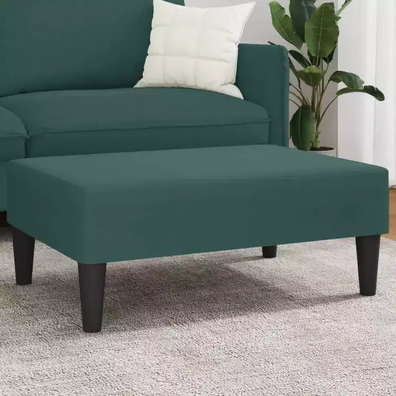 CLIHOME Modern Ottoman Footstool, Velvet Upholstered Pouf Stool for Footrest, Compact Accent Seating for Living Room