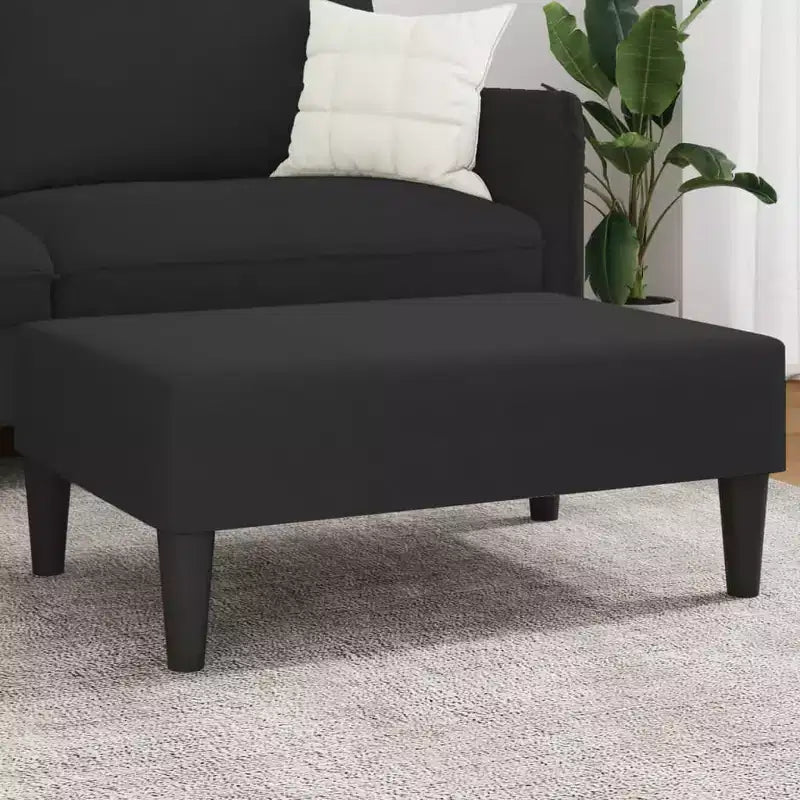 CLIHOME Modern Ottoman Footstool, Velvet Upholstered Pouf Stool for Footrest, Compact Accent Seating for Living Room