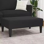 CLIHOME Modern Ottoman Footstool, Velvet Upholstered Pouf Stool for Footrest, Compact Accent Seating for Living Room