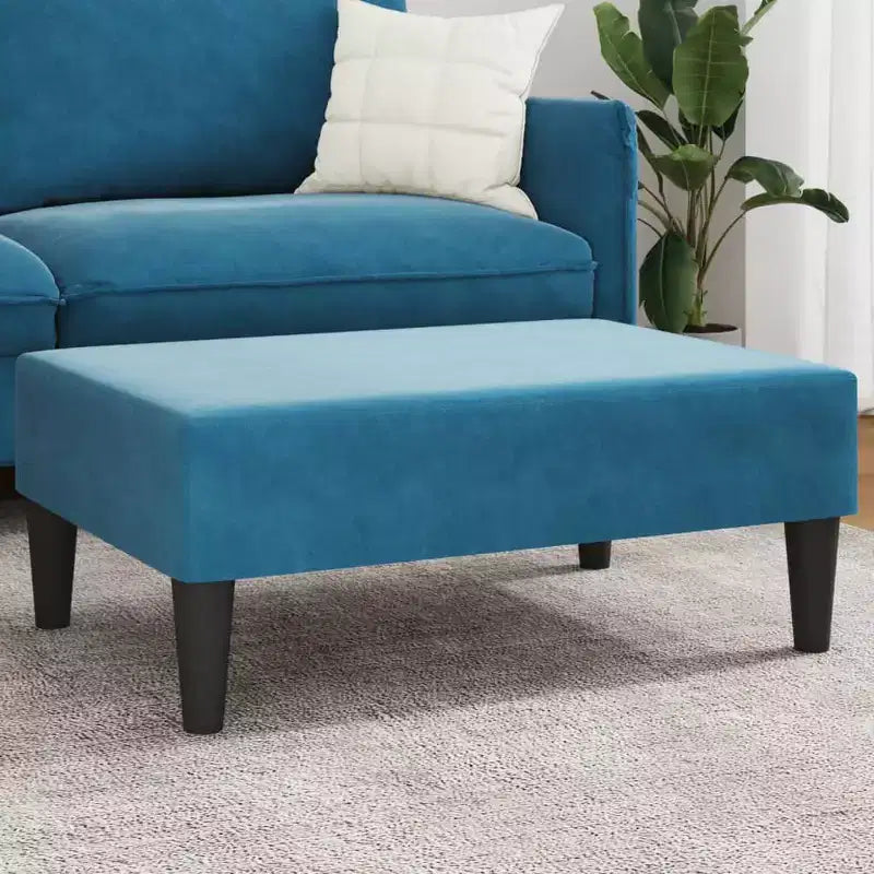 CLIHOME Modern Ottoman Footstool, Velvet Upholstered Pouf Stool for Footrest, Compact Accent Seating for Living Room