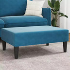 CLIHOME Modern Ottoman Footstool, Velvet Upholstered Pouf Stool for Footrest, Compact Accent Seating for Living Room