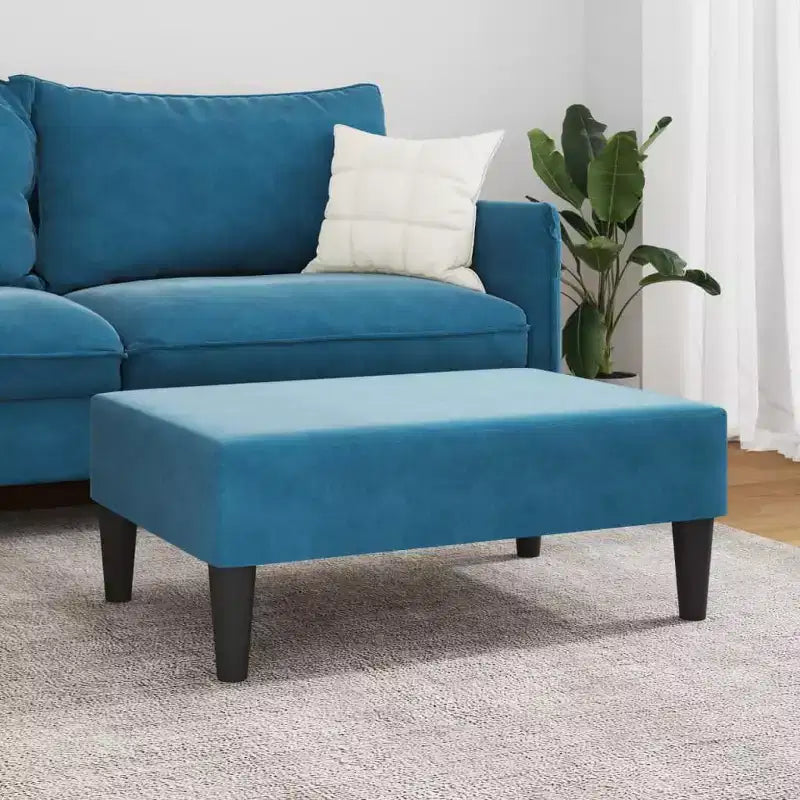 CLIHOME Modern Ottoman Footstool, Velvet Upholstered Pouf Stool for Footrest, Compact Accent Seating for Living Room