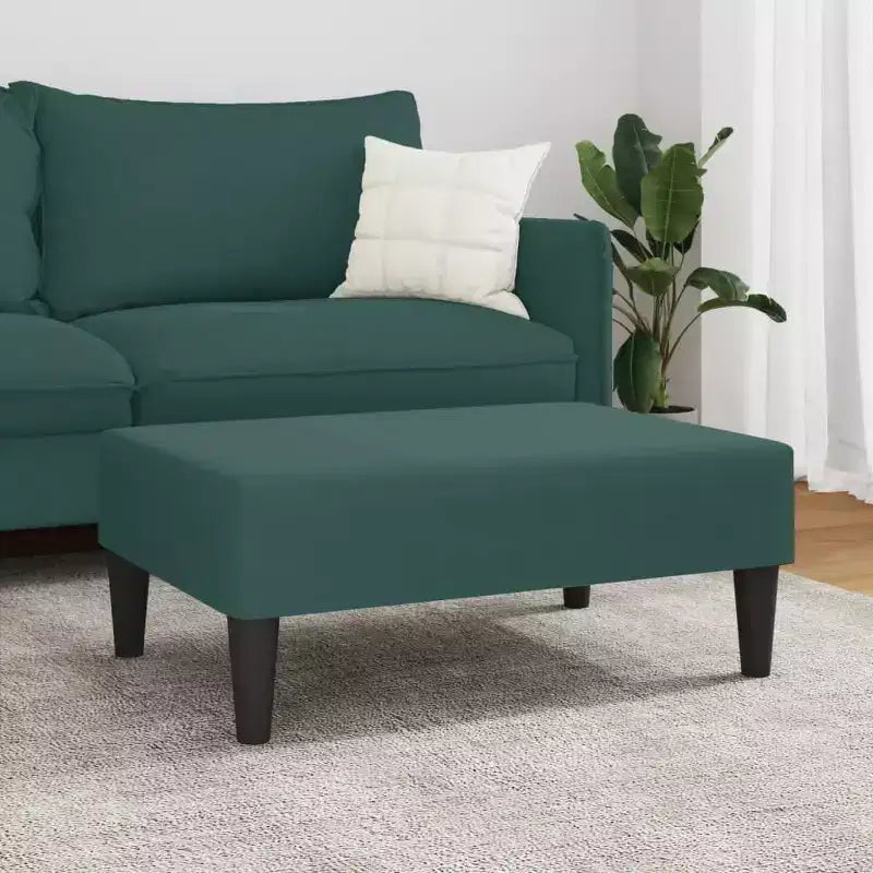 CLIHOME Modern Ottoman Footstool, Velvet Upholstered Pouf Stool for Footrest, Compact Accent Seating for Living Room