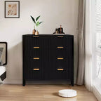 Comò, Cassettiera, Cassettiera a 4 Cassetti, Cassettiera in Legno con Pannello Scanalato a Onda, Cassettiere Moderne per Cassetti Contenitori per Camera da Letto, Armadio e Soggiorno