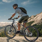 Bicicletta VEVOR Mountain Bike, MTB da 29 pollici con sospensioni anteriori, cambio SHIMANO a 21 velocità, doppi freni a disco, telaio in lega di alluminio, nera