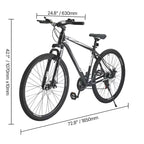 Bicicletta VEVOR Mountain Bike, MTB da 29 pollici con sospensioni anteriori, cambio SHIMANO a 21 velocità, doppi freni a disco, telaio in lega di alluminio, nera