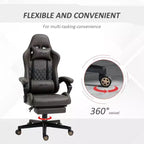 Sedia da gaming Okak High-Back con poggiatesta, sedia da computer con supporto lombare e poggiapiedi, sedia da ufficio per studio e sala lettura