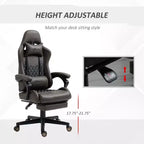 Sedia da gaming Okak High-Back con poggiatesta, sedia da computer con supporto lombare e poggiapiedi, sedia da ufficio per studio e sala lettura