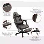 Sedia da gaming Okak High-Back con poggiatesta, sedia da computer con supporto lombare e poggiapiedi, sedia da ufficio per studio e sala lettura