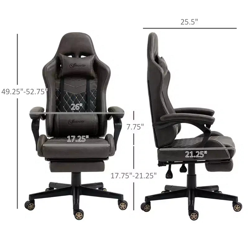 Sedia da gaming Okak High-Back con poggiatesta, sedia da computer con supporto lombare e poggiapiedi, sedia da ufficio per studio e sala lettura