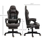 Sedia da gaming Okak High-Back con poggiatesta, sedia da computer con supporto lombare e poggiapiedi, sedia da ufficio per studio e sala lettura