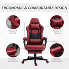 Sedia da gaming Okak High-Back con poggiatesta, sedia da computer con supporto lombare e poggiapiedi, sedia da ufficio per studio e sala lettura