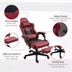 Sedia da gaming Okak High-Back con poggiatesta, sedia da computer con supporto lombare e poggiapiedi, sedia da ufficio per studio e sala lettura