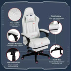 Sedia da gaming Okak High-Back con poggiatesta, sedia da computer con supporto lombare e poggiapiedi, sedia da ufficio per studio e sala lettura