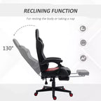 Sedia da gaming Okak High-Back con poggiatesta, sedia da computer con supporto lombare e poggiapiedi, sedia da ufficio per studio e sala lettura