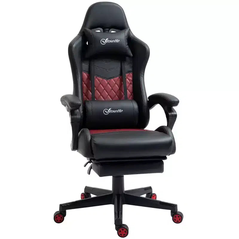 Sedia da gaming Okak High-Back con poggiatesta, sedia da computer con supporto lombare e poggiapiedi, sedia da ufficio per studio e sala lettura