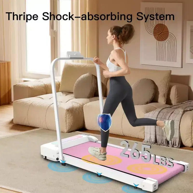 Tapis roulant portatile NAYSAYE per allenamento a casa e in ufficio, macchina per camminare e fare jogging, rosa, 43,5 x 19,5 x 3,5