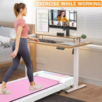 Tapis roulant portatile NAYSAYE per allenamento a casa e in ufficio, macchina per camminare e fare jogging, rosa, 43,5 x 19,5 x 3,5