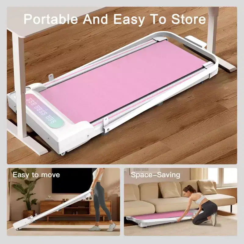 Tapis roulant portatile NAYSAYE per allenamento a casa e in ufficio, macchina per camminare e fare jogging, rosa, 43,5 x 19,5 x 3,5