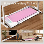 Tapis roulant portatile NAYSAYE per allenamento a casa e in ufficio, macchina per camminare e fare jogging, rosa, 43,5 x 19,5 x 3,5