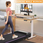 NAYSAYE Portable Treadmill Exercise Trainer Walking Jogging Machine for Home Office , Black, 43.5*19.5*3.5