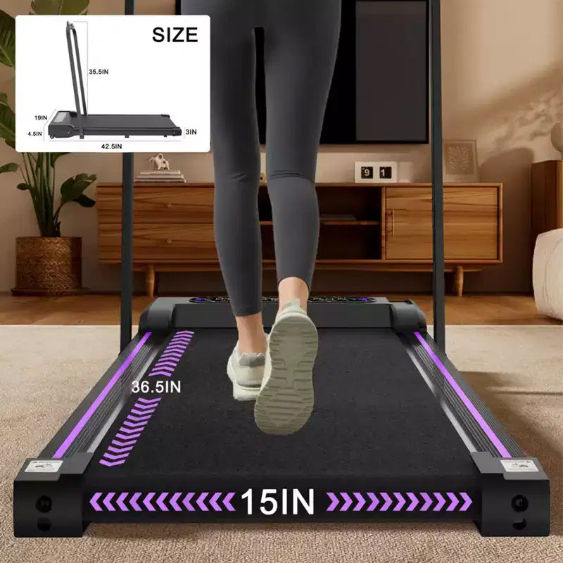 NAYSAYE Portable Treadmill Exercise Trainer Walking Jogging Machine for Home Office , Black, 43.5*19.5*3.5