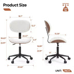 Sedia da scrivania ergonomica senza braccioli Bestier Bentwood per ufficio, comoda sedia da tavolo con supporto lombare, sedia da lavoro regolabile in altezza in pelle PU con ruote