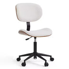 Sedia da scrivania ergonomica senza braccioli Bestier Bentwood per ufficio, comoda sedia da tavolo con supporto lombare, sedia da lavoro regolabile in altezza in pelle PU con ruote