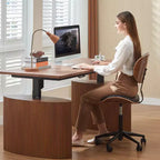 Sedia da scrivania ergonomica senza braccioli Bestier Bentwood per ufficio, comoda sedia da tavolo con supporto lombare, sedia da lavoro regolabile in altezza in pelle PU con ruote