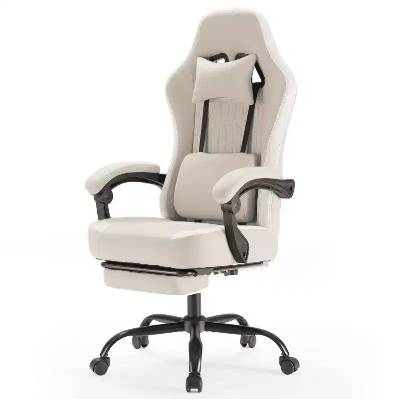 MAYEERTY Sedia da gaming per computer con supporto lombare Altezza regolabile Ruote girevoli a 360° Braccioli e poggiatesta inclusi