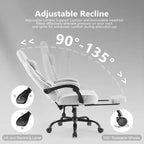 MAYEERTY Sedia da gaming per computer con supporto lombare Altezza regolabile Ruote girevoli a 360° Braccioli e poggiatesta inclusi