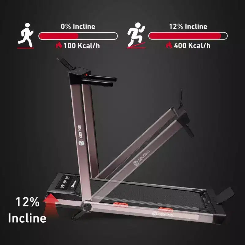 DeerRun Z10 Pro Muse Type 2 in 1 Foldable Treadmill With Remote Control, 12% Auto Incline