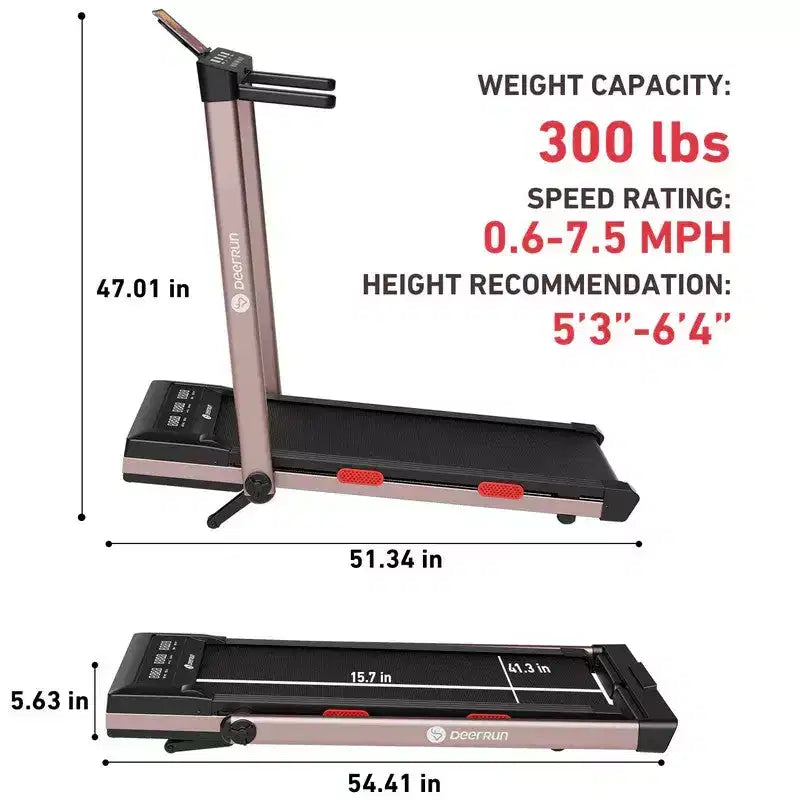 DeerRun Z10 Pro Muse Type 2 in 1 Foldable Treadmill With Remote Control, 12% Auto Incline
