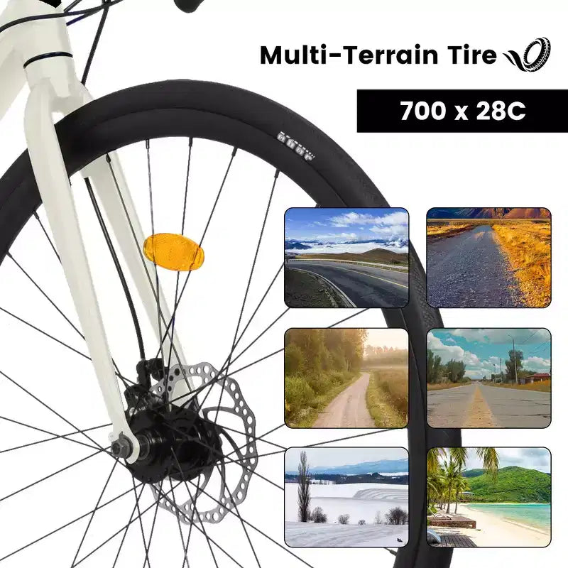 Bici da Corsa Whisen, Telaio Leggero in Alluminio, Freni a Disco, 16 Velocità, Accelerazione Rapida, Adatta per Uomini e Donne
