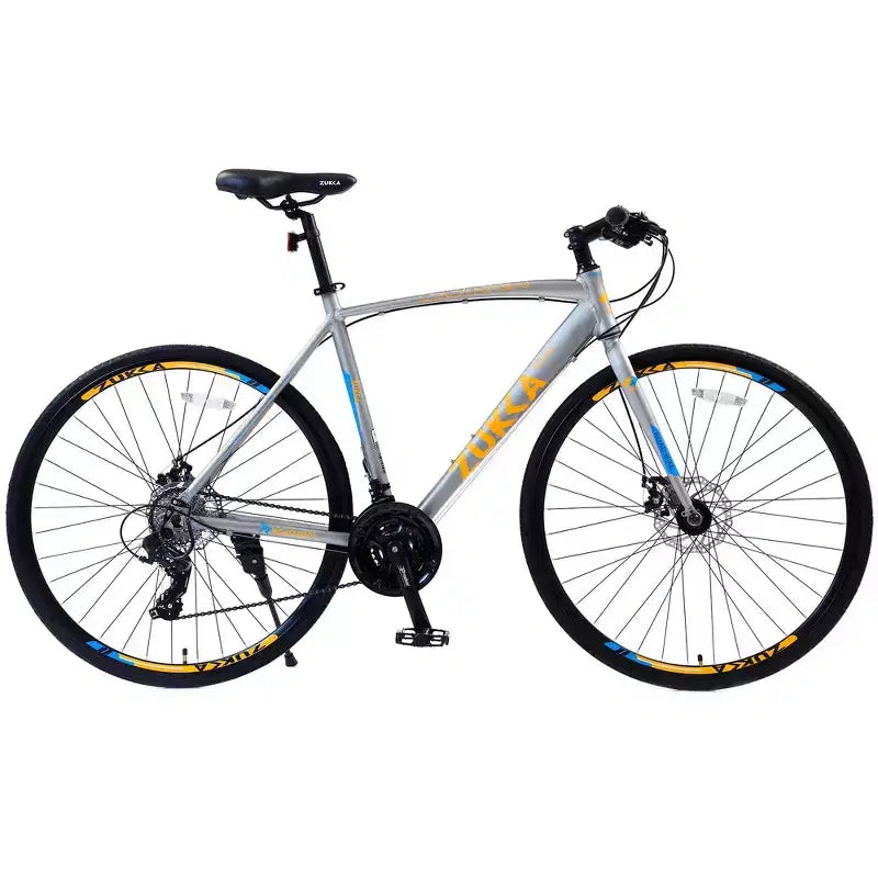 Bici ibrida Whisen 28 da adulto, bici da strada con cambio a 24 velocità, freni a disco