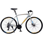 Bici ibrida Whisen 28 da adulto, bici da strada con cambio a 24 velocità, freni a disco