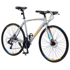 Bici ibrida Whisen 28 da adulto, bici da strada con cambio a 24 velocità, freni a disco