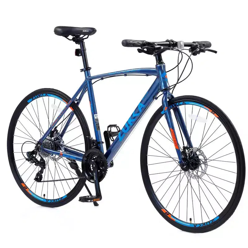 Bici ibrida Whisen 28 da adulto, bici da strada con cambio a 24 velocità, freni a disco