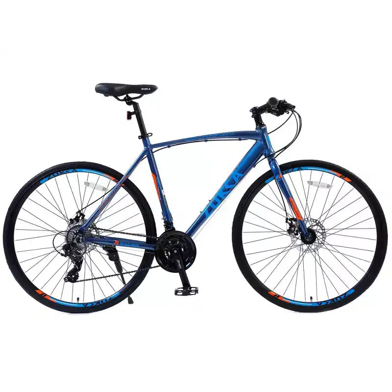 Bici ibrida Whisen 28 da adulto, bici da strada con cambio a 24 velocità, freni a disco