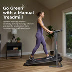 Tapis Roulant Manuale Pieghevole Salvaspazio Sunny Health & Fitness con Inclinazione Fissa, Tracciamento Bluetooth