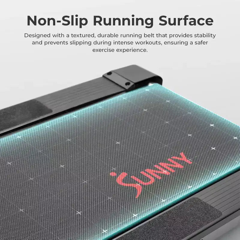 Tapis Roulant Manuale Pieghevole Salvaspazio Sunny Health & Fitness con Inclinazione Fissa, Tracciamento Bluetooth