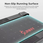 Tapis Roulant Manuale Pieghevole Salvaspazio Sunny Health & Fitness con Inclinazione Fissa, Tracciamento Bluetooth