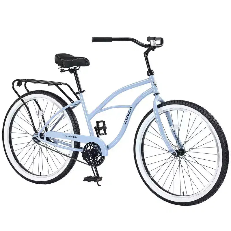 Bicicletta Whisen 26 da uomo, single speed con telaio in acciaio, ruote larghe per maggiore stabilità